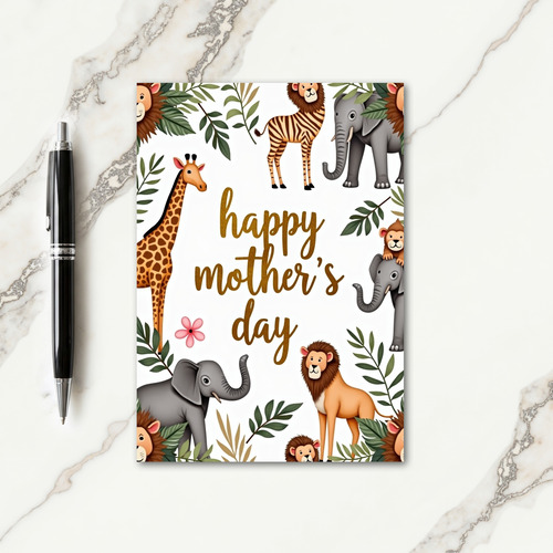 Jungle Mothers Day Illustration Card