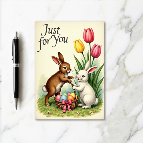 Just For You Rabbits Spring Card