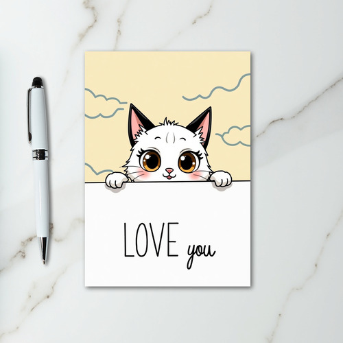 Kawaii Cat Love You Card
