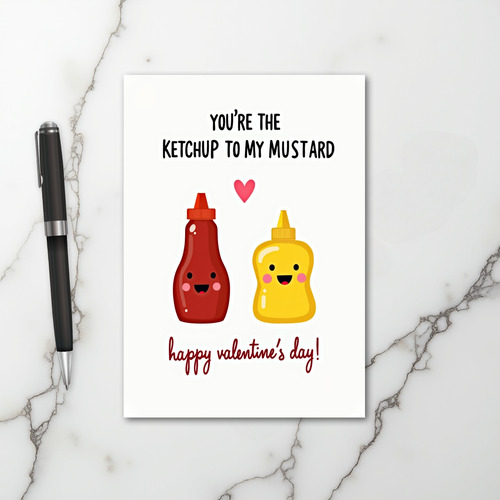 Ketchup Mustard Valentine Card