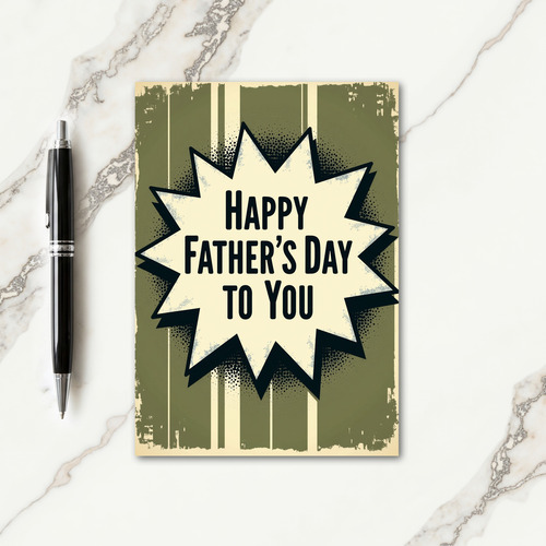 Khaki Vintage Fathers Day Card