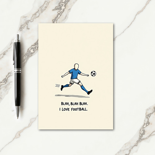Kicking Football Fathers Day Card