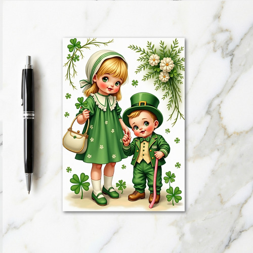 Kids In Green Festive Fun Card