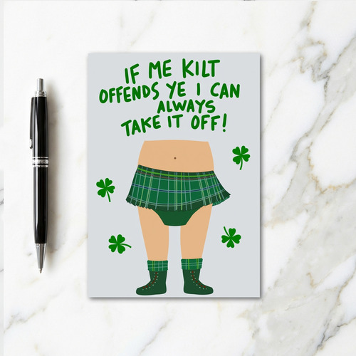 Kilt Humor Fun Time Card