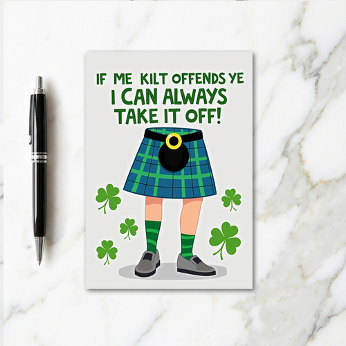 Kilt Humor Offensive Fun Card