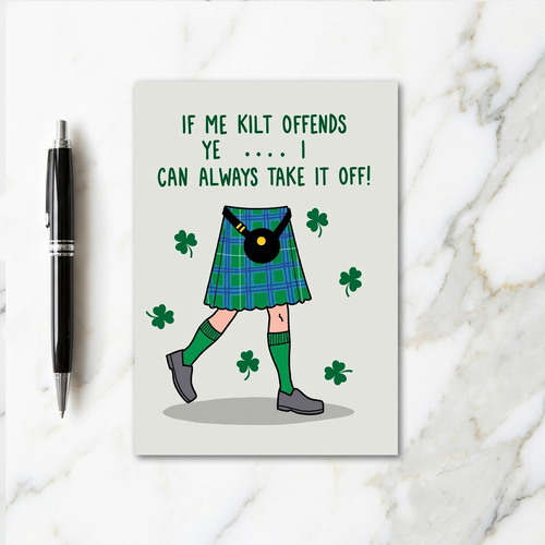 Kilt Offends Ye Funny Card