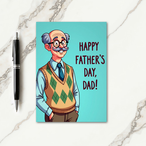 Kind Fathers Day Portrait Card