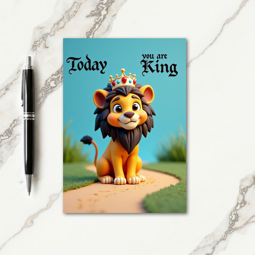 King Cat Fathers Day Card
