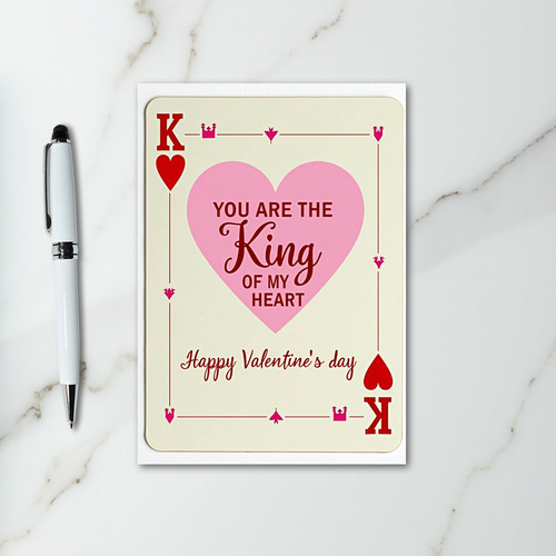 King Of My Heart Valentines Card For Him