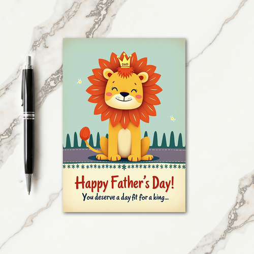Kingly Feline Fathers Day Card