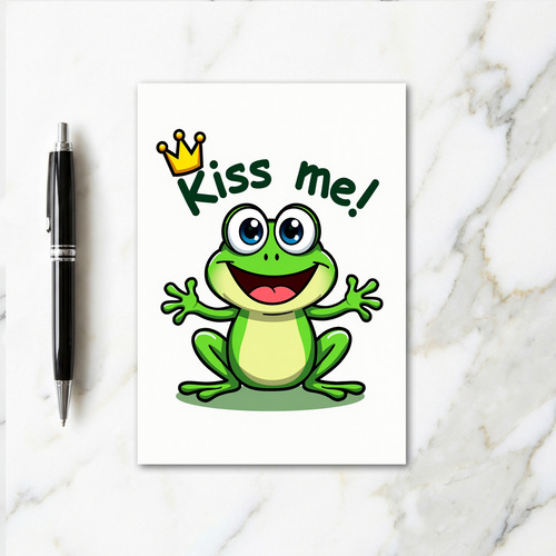 Kiss Me Frog Prince Card