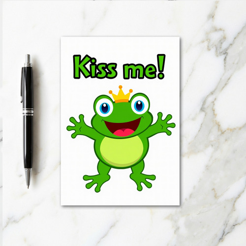 Kiss Me Frog Prince Cute Card