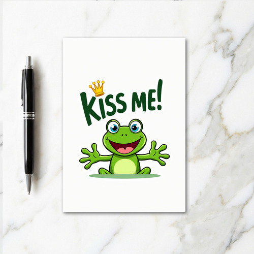 Kiss Me Frog Prince Fun Card