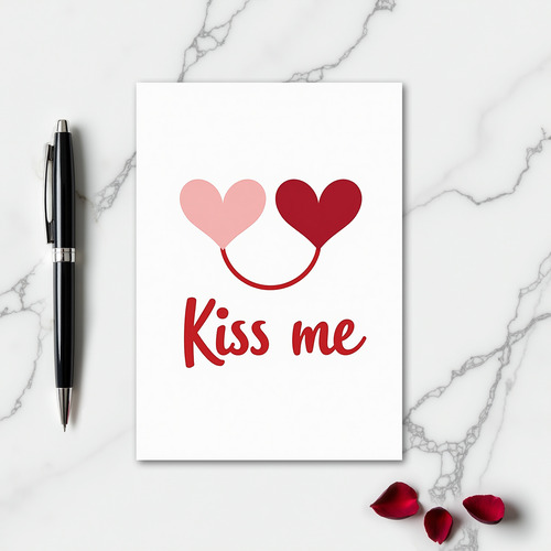 Kiss Me Hearts Love Story Card