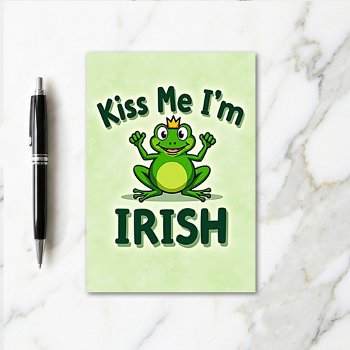 Kiss Me Im Irish Frog Card
