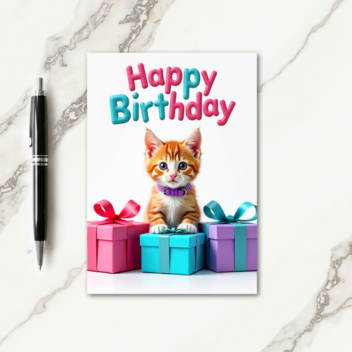 Kitten Birthday Gifts Card