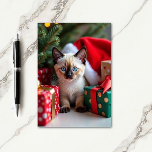 Kitten Christmas Portrait Card
