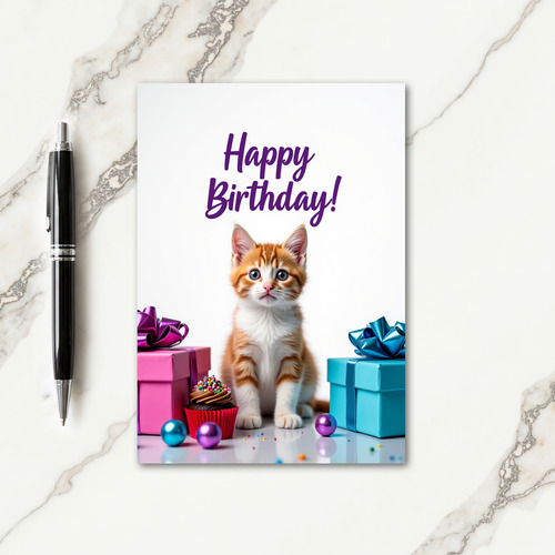 Kitten Gifts Birthday Card