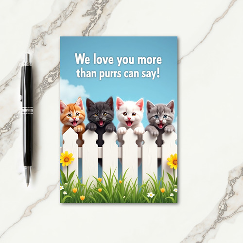 Kitten Mothers Day Picket Fence Card