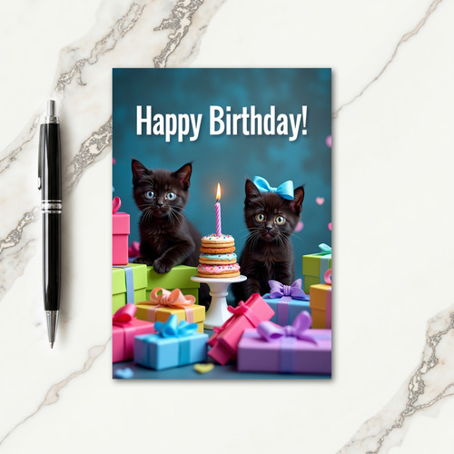Kitten Party Birthday Card