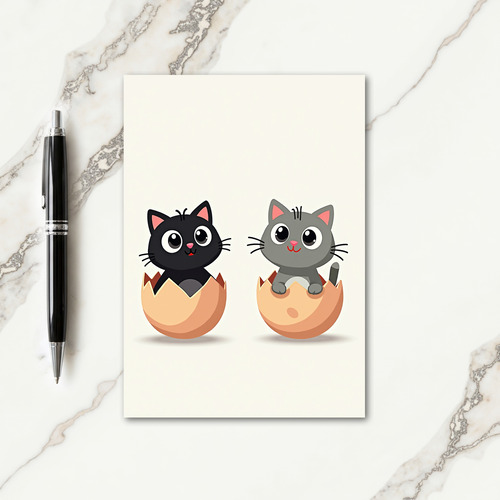 Kitten Surprise Egg Hatching Card