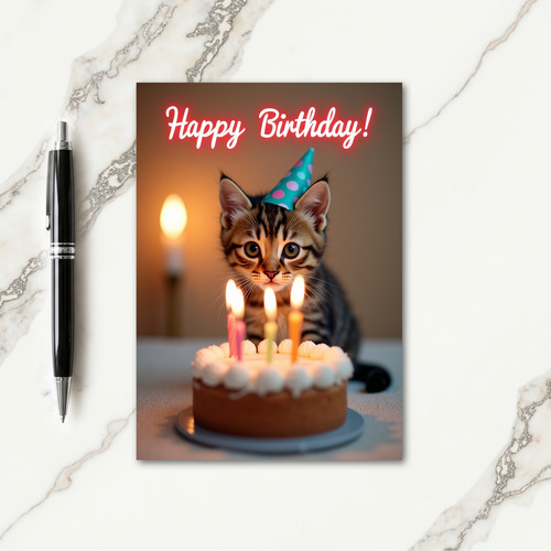 Kittens Party Hat Birthday Card