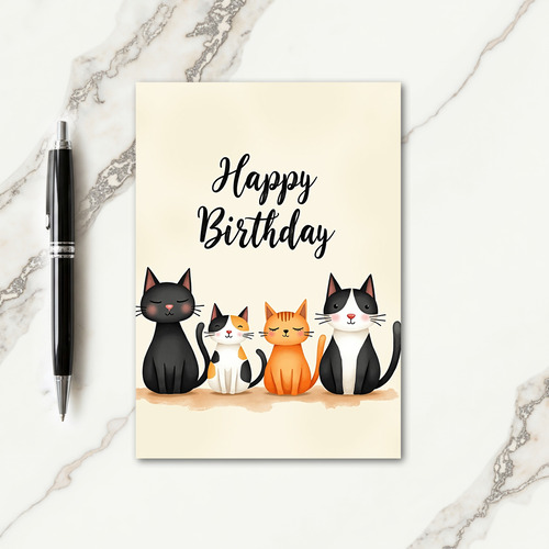 Kitty Birthday Art Card