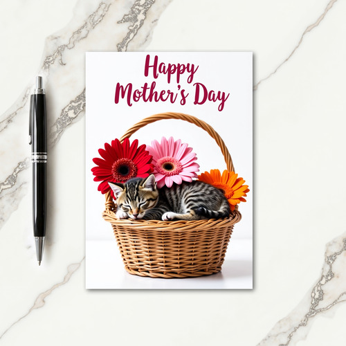 Kitty Floral Mothers Day Card