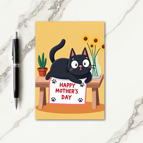 Kitty Mothers Day Illustration Card