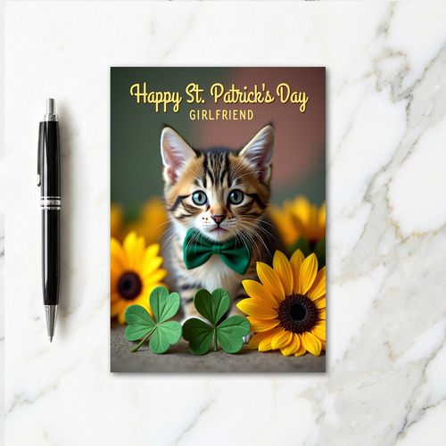 Kitty St Patricks Day Girlfriend Card