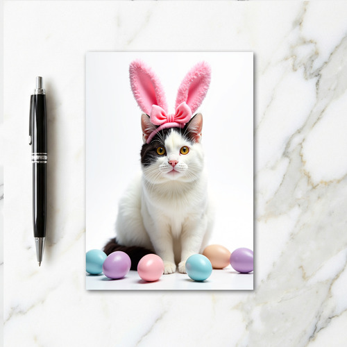 Kitty With Ears Headband Card