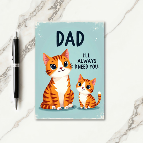 Kneading Cat Sweet Fathers Day Card