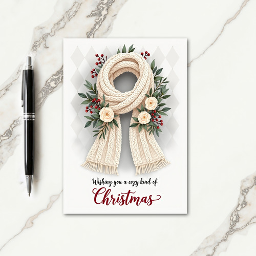 Knit Floral Christmas Card