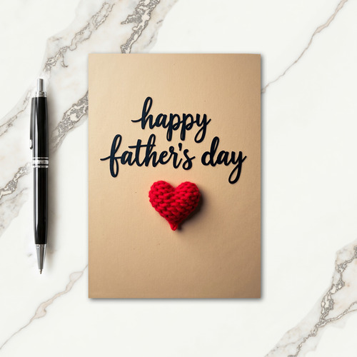 Knitted Heart Fathers Day Card