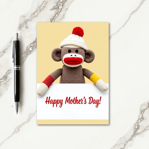 Knitted Primate Mothers Day Card
