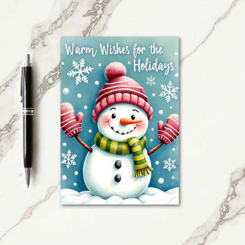 Knitted Snowman Christmas Card