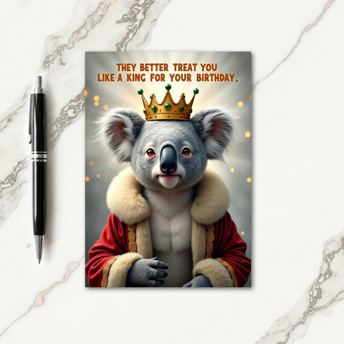 Koalas Royal Birthday Card