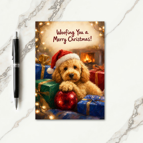 Labradoodle Christmas Card