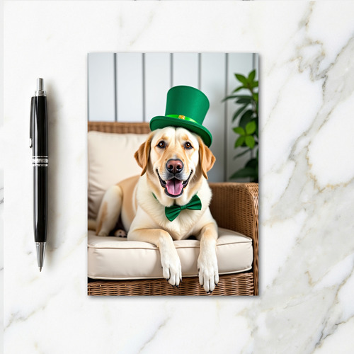 Labrador In Hat Greating Card