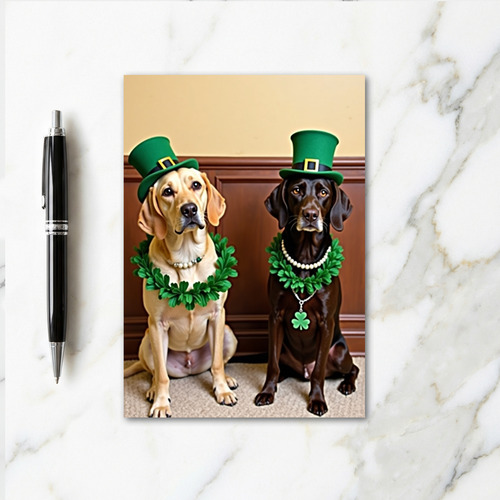 Labrador Shamrock Pattern Card