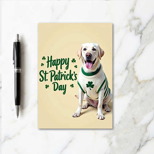 Labrador St Patricks Day Faux Gold Card