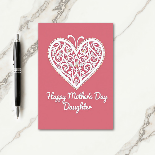Lace Heart Love Greeting Card