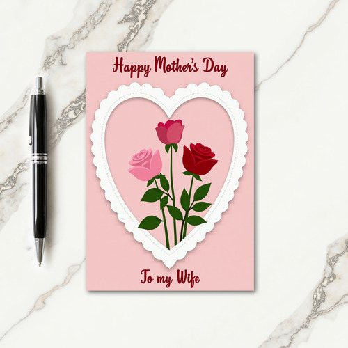 Lace Heart Mothers Day Art Card