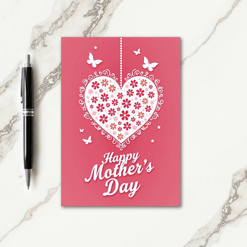 Lace Heart Mothers Day Floral Card