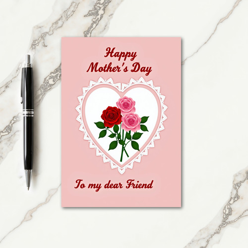 Lace Heart Mothers Day Friend Card