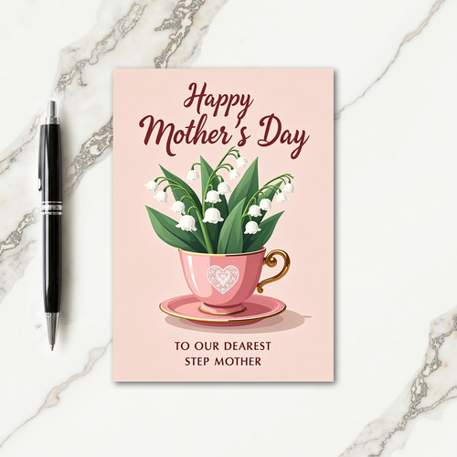 Lace Heart Teacup Occasion Card