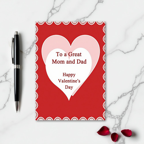 Lace Valentine Mom And Dad Card