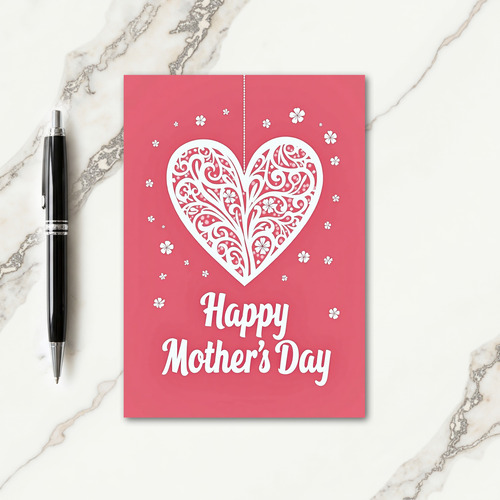 Lacy Heart Mothers Day Card