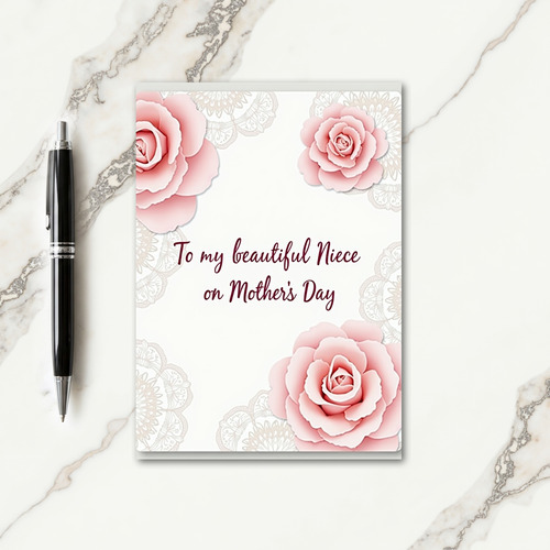 Lacy Roses Mothers Day Card
