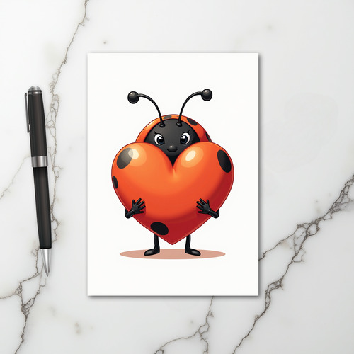 Ladybug Heart Love Card